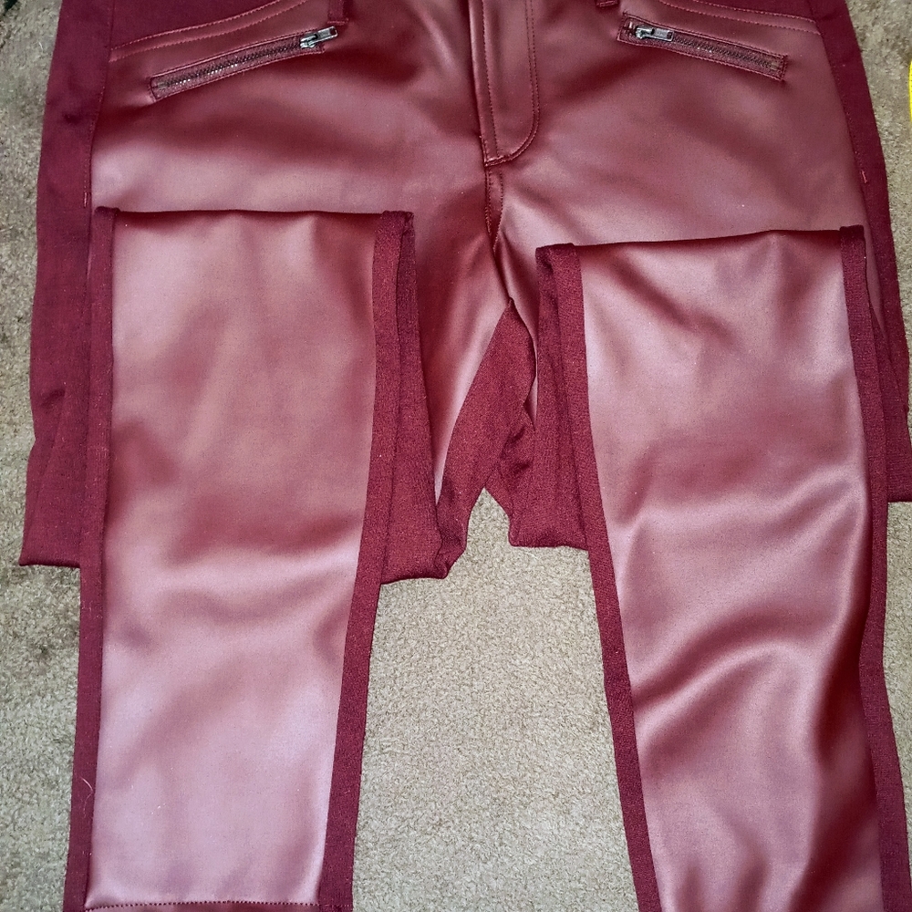 Faux leather pants with a bonus pair of leggings